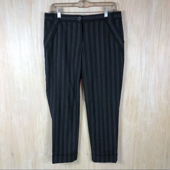 Anthropologie Cartonnier Lou Taper Wool Blend Mid Rise Cuffed Crop Pants 6 - Picture 1 of 12